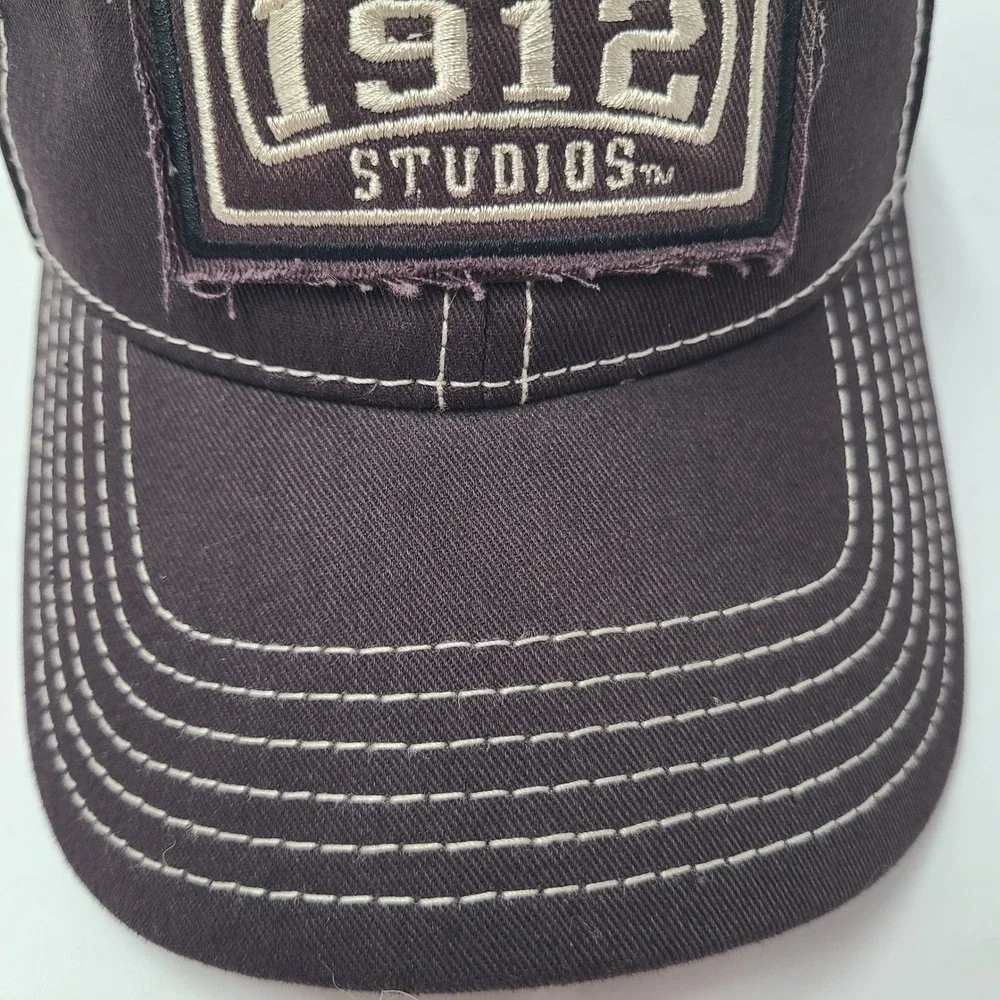 Universal Studios Hat Adjustable Brown Distressed Patch 1912 Logo Casual Men